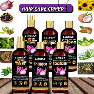 latibule onion black seed oil  shampoo conditioner with onion extract controls hair loss 6 items in the set