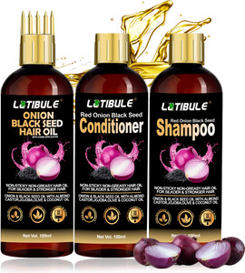 latibule onion hair care kit with onion black seed hair oil  conditioner  shampoo for hair growth with anti dandruff 1 items in the set