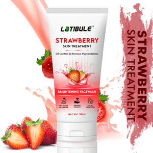 latibule strawberry facewash for skin brightening  lightening  pimple removing  anti-acne facewash face wash