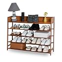 latifolia Bamboo Shoe Rack, 5-Tier Shoe Rack Organizer for Entryway, Living Room(Brown, 39.40''L)