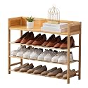 latifolia Shoe Rack, 4-Tier Bamboo Shoe Rack (Nature, 31.40''L)