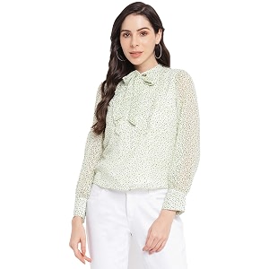latin quarters women39s green full sleeve printed blouse
