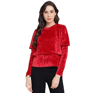latin quarters women39s maroon full sleeve solid knit top