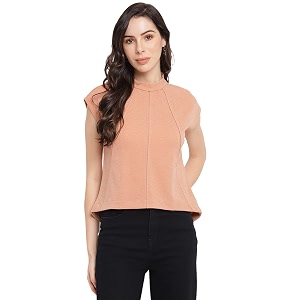 latin quarters women39s beige cap sleeve solid knit top