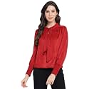 Latin Quarters Women's Maroon Full Sleeve Solid Knit Top