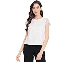 Latin Quarters Women's Ivory Cap Sleeve Solid Knit Top