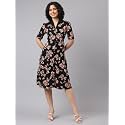 Latin Quarters Women Black V-Neck Half Sleeves