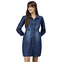 Latin Quarters Women Blue Shirt Collar Three-Quarter