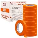 LAUCO Orange Automotive Refinishing Masking Tape 0.75 in x 60 yd (48 Rolls) – Autobody Painters Tape, UV, Moisture &amp; Heat Resistant, No Residue, Multi-Purpose Bulk 19540
