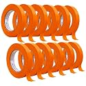 LAUCO Orange Automotive Refinishing Masking Tape 0.75 in x 60 yd (12 Rolls) – Autobody Painters Tape, UV, Moisture &amp; Heat Resistant, No Residue, Multi-Purpose for Auto Paint &amp; Vinyl Wrap 19540