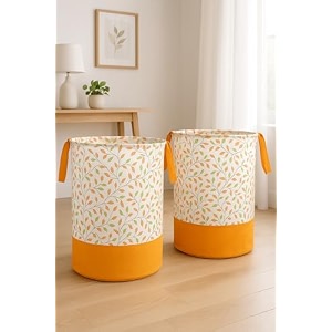 laundry bags 45 l orange leaf print pack 1