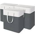 TasticTotes Laundry Basket 3-Pack, Laundry Hamper, 125L-Grey