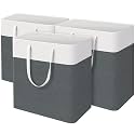 TasticTotes Laundry Basket 3-Pack, Laundry Hamper, 100L-Grey