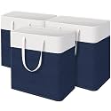 TasticTotes Laundry Basket 3-Pack, Laundry Hamper, 100L-Blue