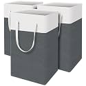 TasticTotes Laundry Basket 3 Pack, Laundry Hamper, 88L-Grey