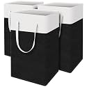 TasticTotes Laundry Basket 3-Pack, Laundry Hamper, 88L-Black
