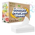 Laundry Detergent Sheets Citrus 100 Loads Ultra Concentrated Fresh 50 Eco-Clean Pack