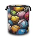 Colorful Baseball Laundry Hamper,Laundry Baskets,Waterproof Oxford Cloth Toy Storage for Bedroom,Bathroom,Nursery,16x20.8 Inch