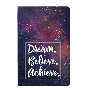 lauret blanc a5 dot grid notebook journal- 160 pages 90 gsm natural shade paperback dream believe achieve