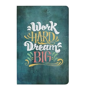 lauret blanc a5 dot grid notebook- 160 pages 90 gsm natural shade paperback work hard dream big