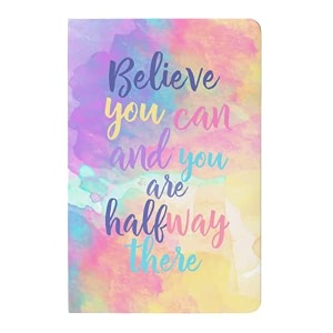 lauret blanc a5 dot grid- 160 pages 90 gsm natural shade paperback believe you can and you are halfway there