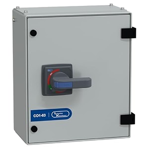 lauritz knudsen manual changeover switch 63a 415v in ss enclosure  c-line enclosed changeover switch with extended handle