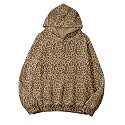 Lauweion Women Solid Basic Fleece Letter Loose Hoodie Sweatshirt Long Sleeve Kangaroo Pocket Drop Shoulder Pullovers Top