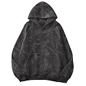 Lauweion Women Solid Basic Fleece Letter Loose Hoodie Sweatshirt Long Sleeve Kangaroo Pocket Drop Shoulder Pullovers Top