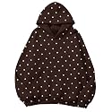 Lauweion Women Solid Basic Fleece Letter Loose Hoodie Sweatshirt Long Sleeve Kangaroo Pocket Drop Shoulder Pullovers Top