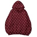 Lauweion Women Solid Basic Fleece Letter Loose Hoodie Sweatshirt Long Sleeve Kangaroo Pocket Drop Shoulder Pullovers Top