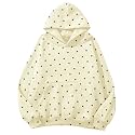 Lauweion Women Solid Basic Fleece Letter Loose Hoodie Sweatshirt Long Sleeve Kangaroo Pocket Drop Shoulder Pullovers Top