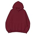 Lauweion Women Solid Basic Fleece Letter Loose Hoodie Sweatshirt Long Sleeve Kangaroo Pocket Drop Shoulder Pullovers Top