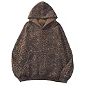 Lauweion Women Solid Basic Fleece Letter Loose Hoodie Sweatshirt Long Sleeve Kangaroo Pocket Drop Shoulder Pullovers Top