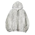 Lauweion Women Solid Basic Fleece Letter Loose Hoodie Sweatshirt Long Sleeve Kangaroo Pocket Drop Shoulder Pullovers Top