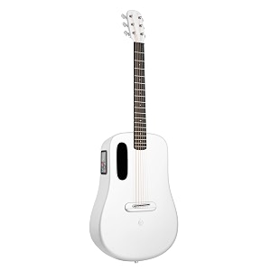 lava me 4 carbon fiber electric-acoustic guitar with freeboost 30 system smart guitar with guitar bag data cable truss rod wrench support 24ghz wifi5g bluetooth 36 inch white