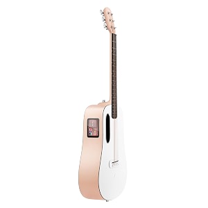 lava me play electric-acoustic guitar with freeboost system smart guitar with guitar bag data cable truss rod wrench support 24ghz wifi5g bluetoothlight peach amp frost white