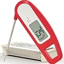 Lavatools Javelin® Ultra-Fast 3-Second Digital Instant Read Meat Thermometer for Grill and Cooking, 2.75" Probe, Compact Foldable Design, Large Display, IP65 Water Resistant, NSF Certified – Crimson