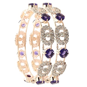 lavazza rose cz amercian diamond alloy metal bangles premium kada set for women amp girls  latest women39s kangan stylish  trendy girl39s bangles bracelet  rose gold bangles diamond- set of 2 bangles