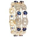 LAVAZZA Rose CZ Amercian Diamond Alloy Metal Bangles Premium Kada Set For Women &amp; Girls | Latest Women's Kangan Stylish | Trendy Girl's Bangles Bracelet | Rose Gold Bangles Diamond- Set of 2 Bangles