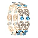 LAVAZZA Rose CZ Amercian Diamond Alloy Metal Bangles Premium Kada Set For Women &amp; Girls | Latest Women's Kangan Stylish | Trendy Girl's Bangles Bracelet | Rose Gold Bangles Diamond- Set of 2 Bangles