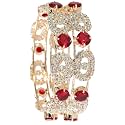 LAVAZZA Rose CZ Amercian Diamond Alloy Metal Bangles Premium Kada Set For Women &amp; Girls | Latest Women's Kangan Stylish | Trendy Girl's Bangles Bracelet | Rose Gold Bangles Diamond- Set of 2 Bangles