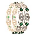 LAVAZZA Rose CZ Amercian Diamond Alloy Metal Bangles Premium Kada Set For Women &amp; Girls | Latest Women's Kangan Stylish | Trendy Girl's Bangles Bracelet | Rose Gold Bangles Diamond- Set of 2 Bangles