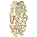 LAVAZZA Rose CZ Amercian Diamond Alloy Metal Bangles Premium Kada Set For Women &amp; Girls | Latest Women's Kangan Stylish | Trendy Girl's Bangles Bracelet | Rose Gold Bangles Diamond- Set of 2 Bangles