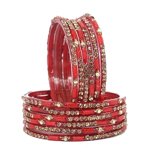 lavazza stylish glass bangles set for women and girls with golden zircon stone amp beads  fancy women39s glass chudi  diamond bangles  women39s fashion jewellery