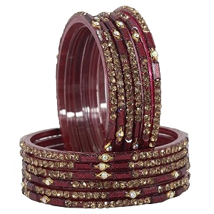 lavazza stylish glass bangles set for women and girls with golden zircon stone amp beads  fancy women39s glass chudi  diamond bangles  women39s fashion jewellery
