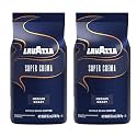 Lavazza Super Crema Whole Bean Coffee, Medium Espresso Roast, Arabica and Robusta Blend, 2.2 lb Bag (Pack of 2)