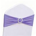 Lavender Chair Sashes 50 Pack, Lavender Chair Bands for Wedding Party Birthday Decor, Spandex Chairs Bows for Folding Chairs