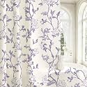 Lavender Floral Cotton Shower Curtain, Cottage Farmhouse Style, 72x78