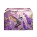 Lavender Hummingbird Toaster Covers Dustproof Washable Bread Maker Oven for 4 Slice Toaster, Kitchen Tool Decorative Accessories Polyester Quilted Lightweight Decorative Accessories