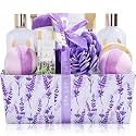Lavender Spa Gift Basket for Women 12Pcs Birthday Self Care Gifts for Women
